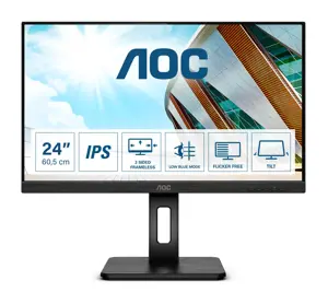 Monitorius AOC P2 Q24P2Q, 60.5 cm (23.8"), 2560 x 1440 pixels, Quad HD, LED, 4 ms, Black