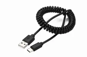 GEMBIRD Suvyniotas USB Type-C kabelis 0,6 m, juodas