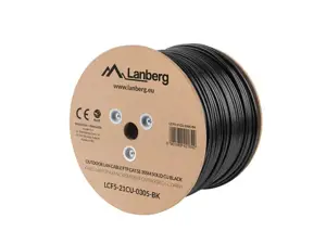 LANBERG LCF5-21CU-0305-BK Lanberg FTP daugiasiūlis kabelis CU OUTDOOR, kat. 5e, 305 m, juodas