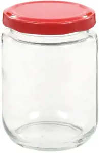 Stikl. stiklainiai uogienei su raud. sp. dangt., 96vnt., 230ml