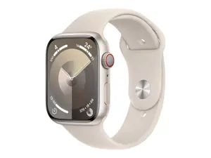Apple Watch Series 9 GPS + Cellular 45mm Starlight Aluminium Case with Starlight Sport Band - S/M A…