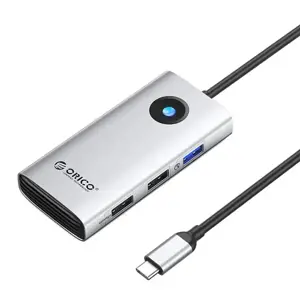 Prisijungimo stotelė HUB 5in1 Orico USB-C, HDMI, 2xUSB (sidabrinė)