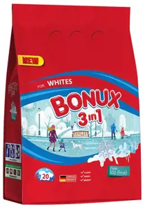 Skalbimo milteliai BONUX White, Polar Ice Fresh, 1,5kg./20sk.