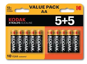 "Kodak XTRALIFE" šarminės AA baterijos 10 (5+5 pakuotės)