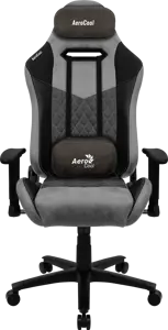 Aerocool DUKE AeroSuede, universali žaidimų kėdė, 150 kg, 125 kg, nailonas, plienas, juoda, pilka