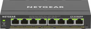 NETGEAR 8 prievadų "Gigabit Ethernet High-Power PoE+ Plus" komutatorius (GS308EPP), valdomas, L2/L3…