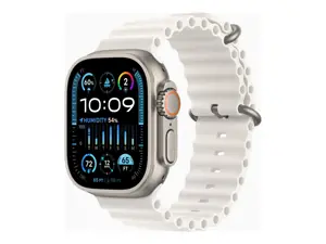 "Apple Watch Ultra 2" GPS + mobilusis ryšys, 49 mm titano korpusas su balta vandenyno juosta "Apple