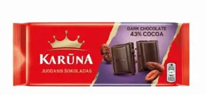 Šokoladas KARŪNA, juodasis, 80 g NEW