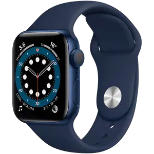 "Apple Watch Series 6 GPS", 40 mm mėlynas aliuminio korpusas su tamsiai mėlynos spalvos sportiniu d…