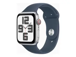 "Apple Watch SE" GPS + mobilusis ryšys 44 mm sidabrinis aliuminio korpusas su "Storm Blue" sportini…