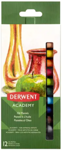 Aliejinės pastelės Derwent Academy, 12 spalvų