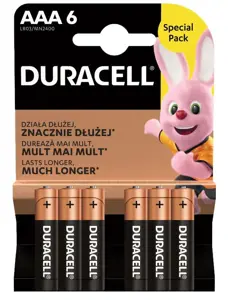 Baterijos DURACELL AAA, LR03, 6vnt