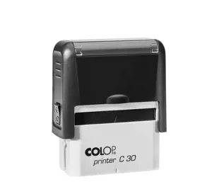 Antspaudas COLOP Printer C30, juodas korpusas, mėlyna pagalvėle
