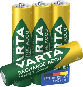 Varta -56703B, Įkraunama baterija, AAA, nikelio-metalo hidrido (NiMH), 1,2 V, 4 vnt., 800 mAh