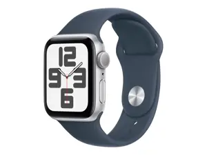 "Apple Watch SE GPS" 40 mm sidabrinis aliuminio korpusas su "Storm Blue" sportiniu dirželiu - M/L "…