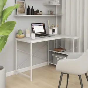 Kompiuterio stalas, baltos spalvos, 110x72x70cm, MDP