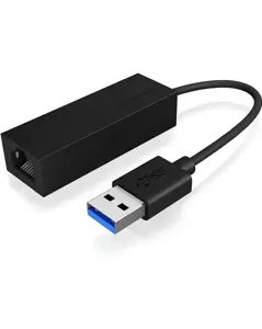 ICY BOX USB 3.0 A-Type to RJ-45 Ethernet port, laidinis, USB, Ethernet, 1000 Mbps, juodas