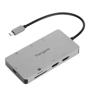 Targus DOCK423EU, Laidinis, USB 3.2 Gen 1 (3.1 Gen 1) Type-C, 100 W, sidabrinis, MicroSD (TransFlas…