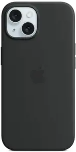 "iPhone 15 Plus" silikoninis dėklas su "MagSafe" - juodas