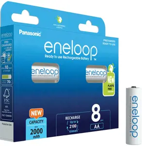 Panasonic Eneloop AA 2000mAh rechargeable - 8 pcs