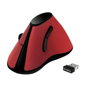 LOGILINK ID0159 LOGILINK - Ergonomiška vertikali pelė, belaidė, 2,4 GHz, raudona