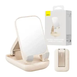 Sulankstomas telefono stovas "Baseus" su veidrodžiu (kūdikių rožinės spalvos)
