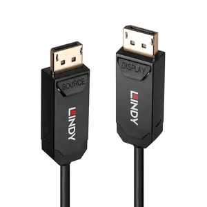 "Lindy" 10 m šviesolaidinis hibridinis DP 2.0 UHBR10 kabelis, 10 m, "DisplayPort", "DisplayPort", v…
