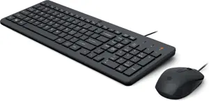 HP 150 laidinė pelė ir klaviatūra, pilno dydžio (100%), USB, membraninė, QWERTY, juoda, pelė prided…