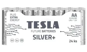 Baterija Tesla AA Silver+ Alkaline LR06 2600 mAh (24 vnt)