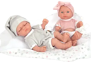 Arias kūdikėliai dvynukai su pleduku, 26 cm