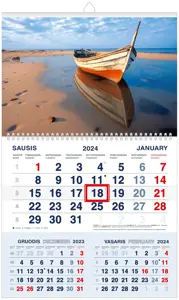 Pakabinamas kalendorius VALTIS 2024, trys viename