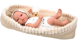 Arias kūdikėlis, mergaitė su rudu lopšeliu, 38 cm
