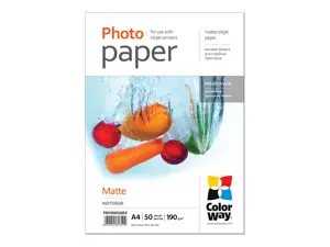 Matinis Fotopopierius ColorWay, A4, 190 g/m², 50 psl.