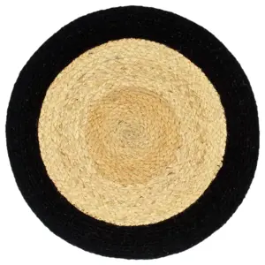 Stalo kilimėliai, 6vnt., natūralios ir juodos spalvų, 38cm