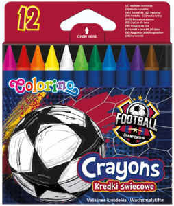 Vaškinės kreidelės 12 spalvų - Football