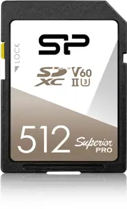 "Silicon Power Superior Pro", 512 GB, SDXC, 10 klasė, UHS-II, 280 MB/s, 170 MB/s