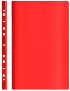 AD Class segtuvėlis skaidriu viršeliu su perforacija 100/150, raudonas, pakuotėje 25 vnt.