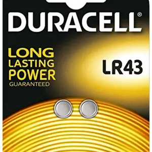 Duracell LR43, Vienkartinė baterija, SR43, šarminė, 1,5 V, 2 vnt., mygtukinė / monetinė