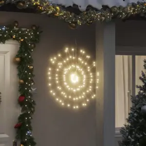Kalėdų papuošalai, 140 LED lempučių, 2 vnt., šiltai baltos spalvos, 17 cm