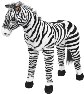 Pliušinis žaislas zebras, baltas ir juodas, XXL