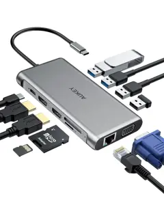 AUKEY HUB USB C CB-C78 12IN1 RJ45 HDMI 4K PD 100W