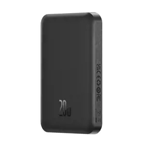 Mini powerbankas Baseus 5000mAh 20W + USB-C kabelis (20V/3A) - juodas