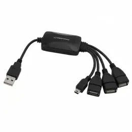 Centratorius "Esperanza EA114" (4x USB 2.0; spalva juoda)