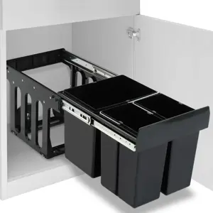 Ištraukiama virtuvės spintelės šiukšliadėžė, 48l, soft-close