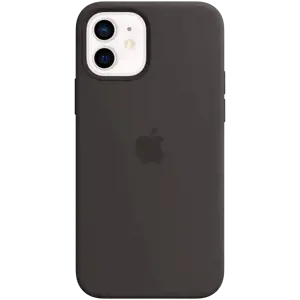 "Apple iPhone 12" ir "12 Pro" silikoninis dėklas su "MagSafe" - Juodas