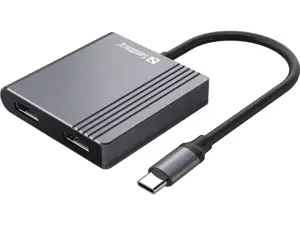 "Sandberg" USB-C dokas 2xHDMI+USB+PD, 3840 x 2160 taškų, pilkas, aliuminis, "Windows 10", "Windows …