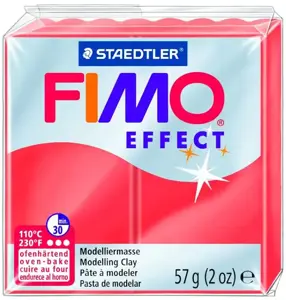 Modelinas FIMO EFFECT, 57 g, permatoma raudona sp.