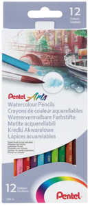 Spalvoti pieštukai PENTEL ARTS, akvareliniai 12 spalvų