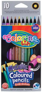 Spalvoti pieštukai COLORINO METTALIC, 10 spalvų