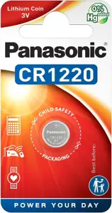 Varta CR1220 P 1-BL Panasonic, Vienkartinė baterija, CR1220, ličio, 3 V, 1 vnt., 35 mAh